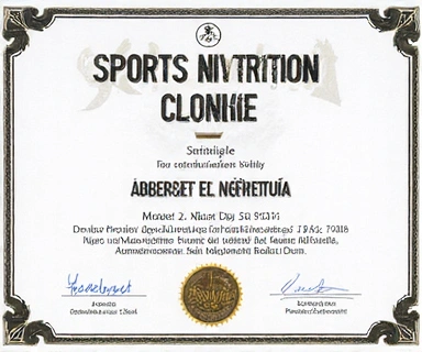 Certyfikat kursu z żywienia w sporcie